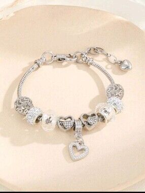 FP Multicolor 1pc Rhinestone Heat Charm Bead decor Bracelet, Valentines, Mothers
